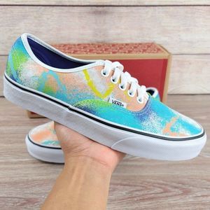 NEW Vans Authentic Paint Splatter Women's Size 9 Lace Sneakers Casual Shoes